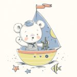بچه خرس و قایق